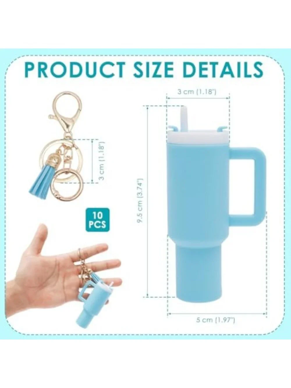 Cute Mini Tumbler Keychain Chapstick Holder | Adorable Bag Charm Accessory